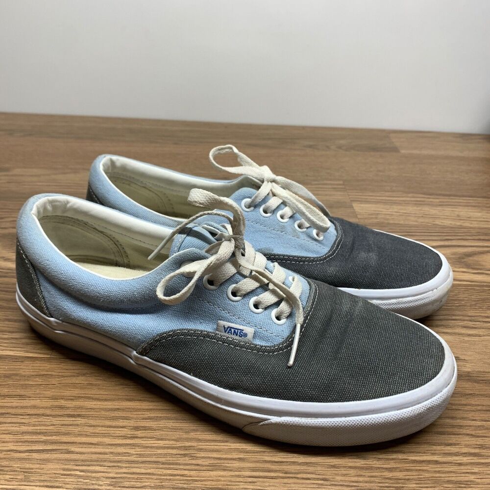 Vans OFF THE WALL Canvas Skateboarding Sneakers Blue Gray Mens 10.5 Womens 12